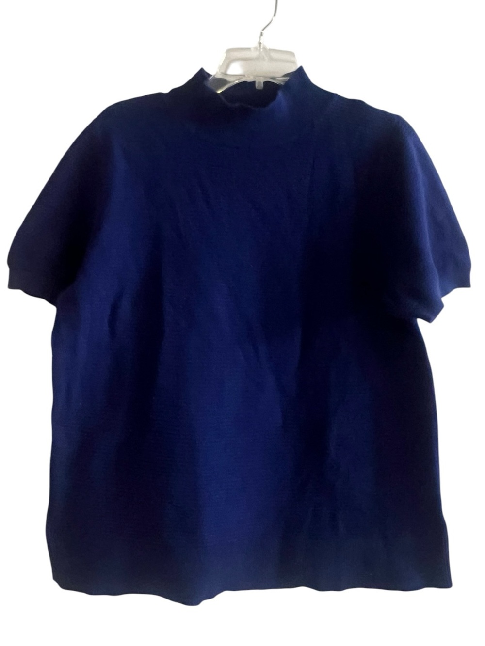 Liz Claiborne Short Sleeve Mock Neck Top Blue XL